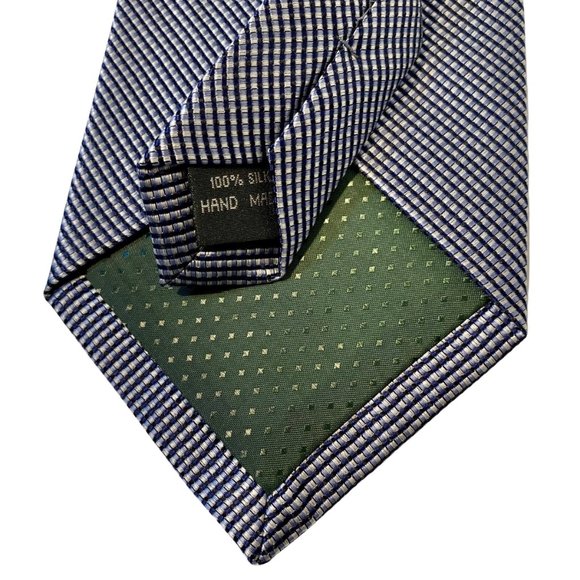 WEATHERPROOF Dark Blue Textured 100% Silk Tie | 57.5" | Men's, Classic, Work - Picture 7 of 7